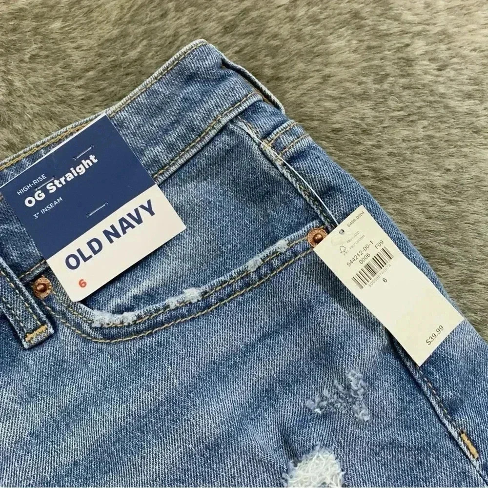 NWT High Rise OG Straight Denim Shorts - Picture 4 of 13